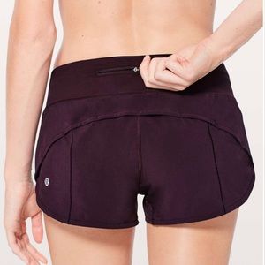 Lululemon Speed Up Short (Long) 4" Black Cherry 10